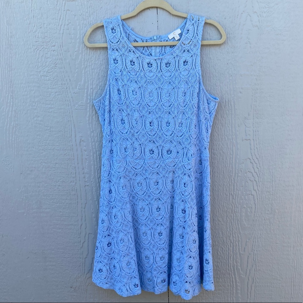Light Blue Charming Charlie Lace Skater Dress